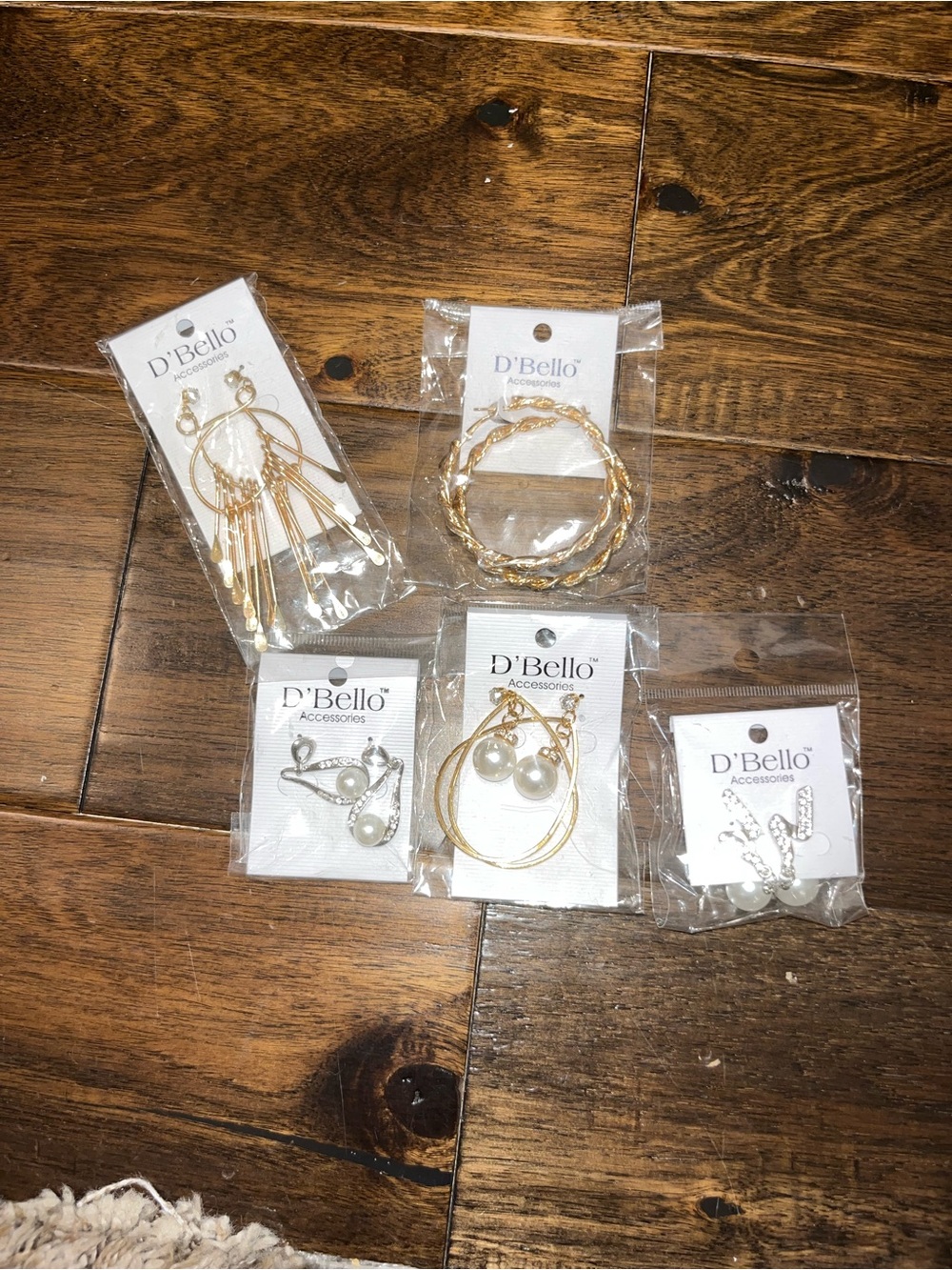 Gold and Pearl Women's Earring Set - Mixed Styles